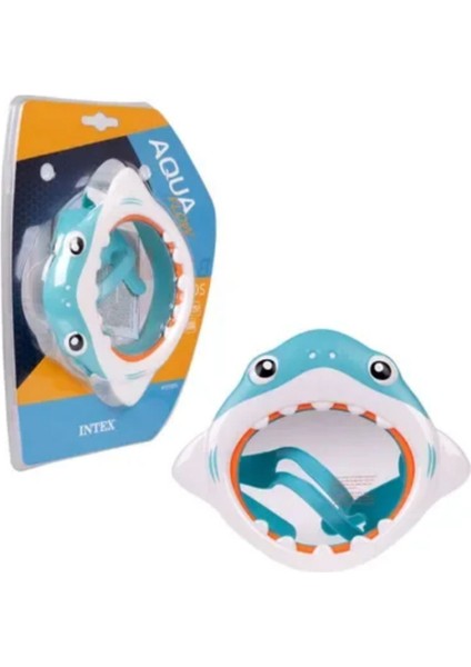 Çocuklar Için Köpekbaşı Figürlü Mavi Yüzme Gözlüğü, Havuz ve Deniz Kullanımı Için Ideal