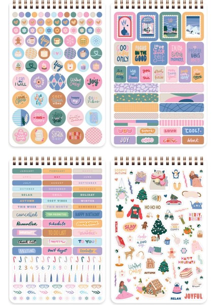 A5 Sticker Book 1183 Adet 18 Yaprak Renkli Etiket Defteri