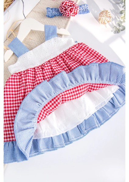 Bandanalı Askılı Yazlık Kız Bebek Elbise Set modelleri