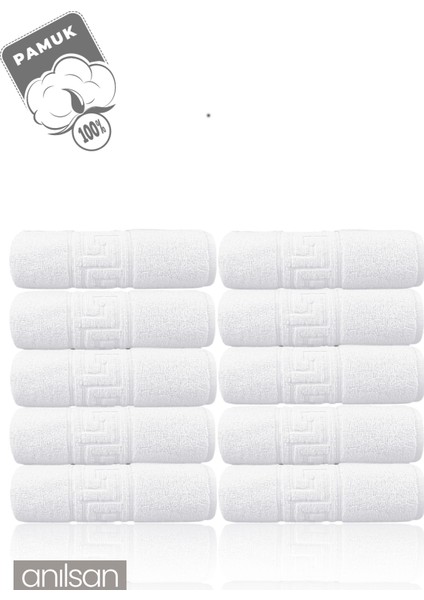 10'lu Greek El Havlusu - 50x90 Cm, 225gr, %100 Pamuk, Spa Ve Otel Havlusu fiyatları