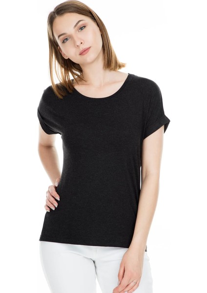 Kadın Basic Bisiklet Yaka T-Shirt 15106662 modelleri