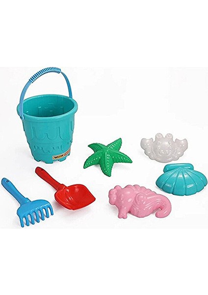Büyük Çocuk Plaj Seti, Kova, Kürek, Tırmık, Deniz Canlıları Kalıpları, 2 Lt.