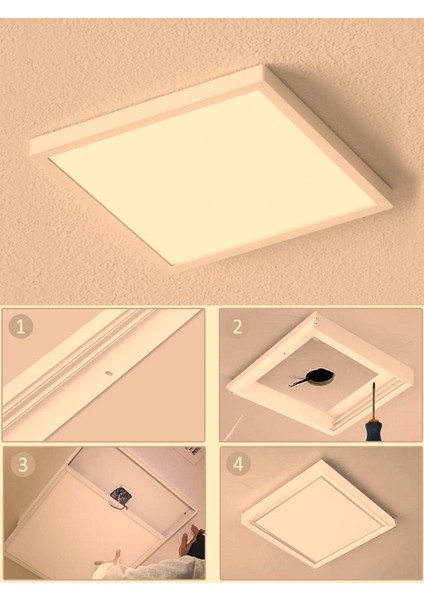 Sıva Üstü 60WATT LED Panel, Line On -Gün Işığı 4000K- Beyaz Çerçeve, Homojen Aydınlatma, 60 cm x 60 cm