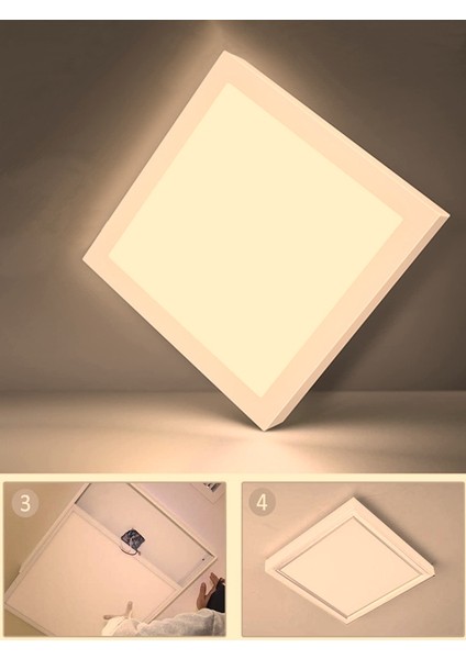 Sıva Üstü 60WATT LED Panel, Line On -Gün Işığı 4000K- Beyaz Çerçeve, Homojen Aydınlatma, 60 cm x 60 cm modelleri