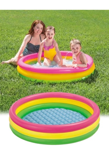 Yumuşak ve Keyifli Kullanım Için 3 Boğumlu Şişme Havuz 114X25 cm