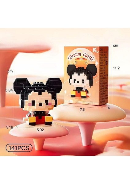 Bricks Yeni Stil Mickey Mouse ve Minnie Mouse Figür 3D Puzzle Yapboz Hobi Dekorasyon
