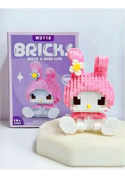 Hello Kitty My Melody Karakter Figür Yapıtaşı Puzzle Masaüstü Süs Koleksiyon Hobi