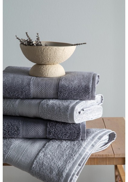 Lotus 4'lü Havlu Setı Grı-Antrasıt 90X150 - Aıle Setı fiyatları