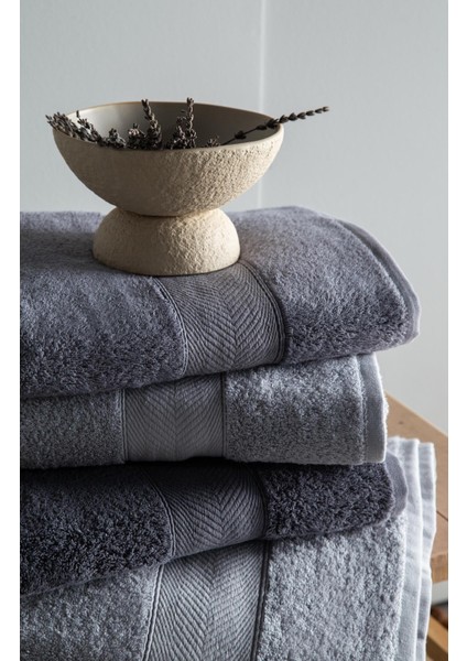 Lotus 4'lü Havlu Setı Grı-Antrasıt 90X150 - Aıle Setı modelleri