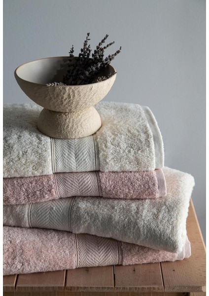 Lotus 4'lü Havlu Setı Blush-Ekru 90X150 - Aıle Setı indirimleri