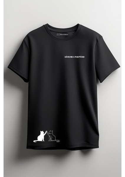Give Me A Paw Five Baskılı Unisex T-Shirt Siyah