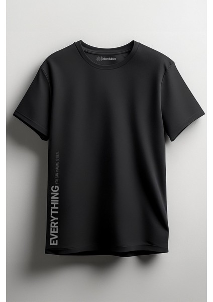 Everything You Can Imagine Is Real Baskılı Unisex T-Shirt Siyah