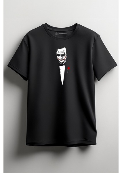 Saklı Joker Baskılı Unisex T-Shirt Siyah