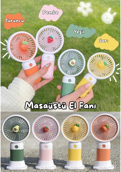 Taşınabilir Şarjlı Mini El Fanı | Soğutucu Mini Vantilatör , Şarj Edilebilir Fan Soğutucu Mactivepro Sarı
