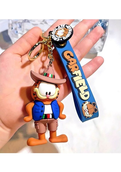 Garfield Anahtarlık Çanta ve Cüzdan Süsü 7 cm Sert Slikon Malzeme