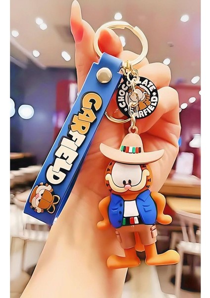 Garfield Anahtarlık Çanta ve Cüzdan Süsü 7 cm Sert Slikon Malzeme