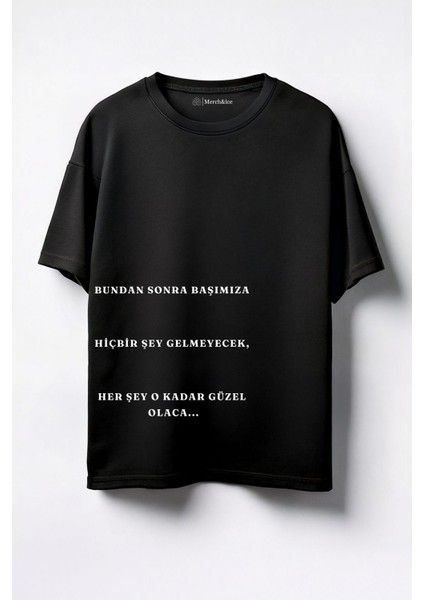 Herşey O Kadar Güzel Olacak Prens Baskılı Unisex Oversize T-Shirt Siyah