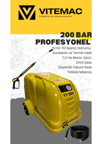 Vıtemac Vt Pro 2000 200 Bar Soğuk Yıkama Makinası 380V Trifaze modelleri