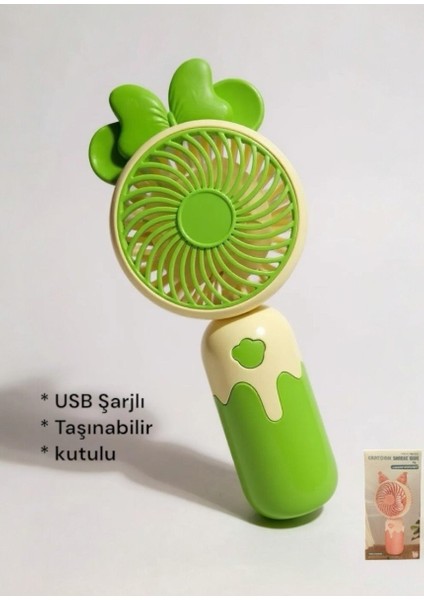 Cartoon USB Şarjlı El Fanı I Mini Taşınabilir Fan I Yaz Serinleticisi I Vantilatör I Taşınabilir Fan