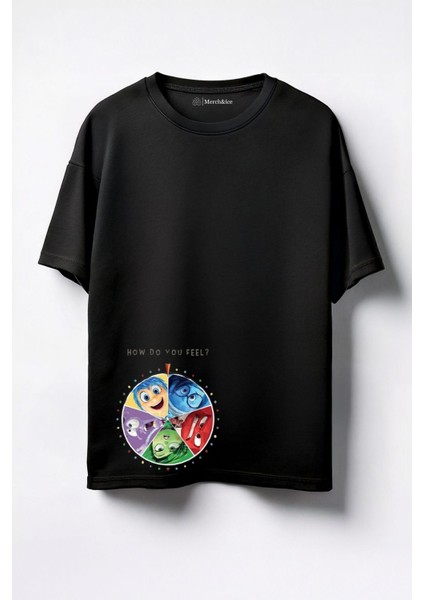 How Do You Feel Baskılı Unisex Oversize T-Shirt Siyah