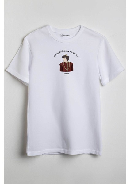 Prens Dizi Unisex T-Shirt - Sen Benim Için Çok Değerlisin Defol Beyaz