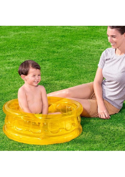 Şeffaf Sarı Şişme Bebek Havuzu 64X25 Cm, Eğlence ve Serinlik Için Ideal modelleri