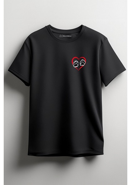 Pati Önü Baskılı Unisex Tişört Siyah