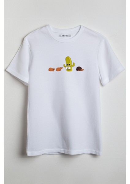 Free Hugs Önü Baskılı Unisex Tişört Beyaz