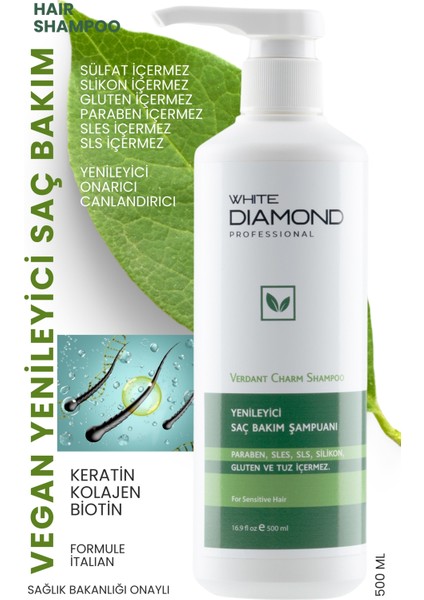 Yenıleyıcı Vegan Saç Bakım Şampuanı, Paraben. Sles, Sls, Gluten ve Tuz Içermez 500 ml