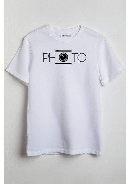 Photo Önü Baskılı Unisex Tişört Beyaz