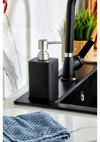 Stonware Kare Sıvı Sabunluk ve Deterjanlık