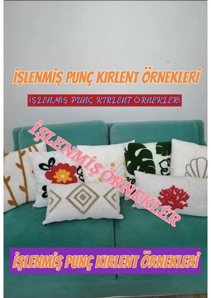 Bej Fermuarlı Punch Işlemeli Kırlent Kılıfı 10'lu Set, Şık ve Doğal Tasarım fırsatları