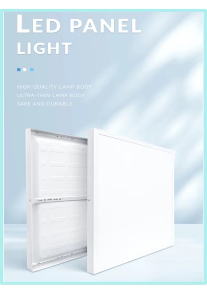 60 cm x 60 cm Sıva Altı LED Panel, Taş Yünü Asma Tavan LED Panel, Gün Işığı 4000K, Kare Backlight LED Panel 54W