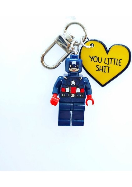 Captain Brick Kaptan Amerika Charmlı Anahtarlık – Eğlenceli ve Şık Tasarım