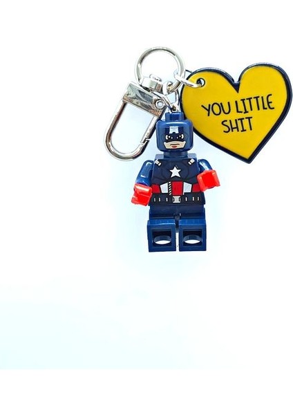 Captain Brick Kaptan Amerika Charmlı Anahtarlık – Eğlenceli ve Şık Tasarım