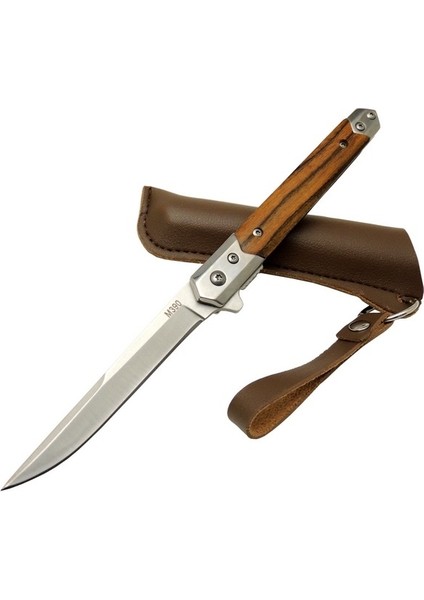 Zbr M390 1-37 Kahverengi Kamp Çakısı 21CM - Manuel, Ahşap Sap, Kılıflı