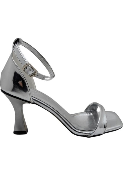 Divelle | Kadın Tek Bant Abiye Topuklu Ayakkabı - Platin - 39