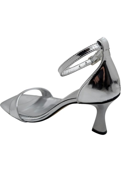 Divelle | Kadın Tek Bant Abiye Topuklu Ayakkabı - Platin - 39 indirimleri