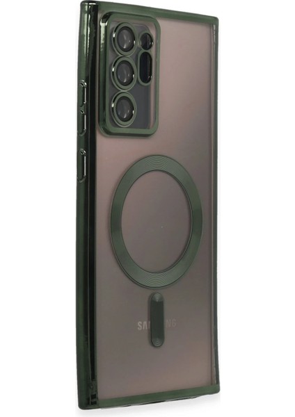 Samsung Galaxy Note 20 Ultra Kılıf Kross Magneticsafe Kapak - Koyu Yeşil Inslm