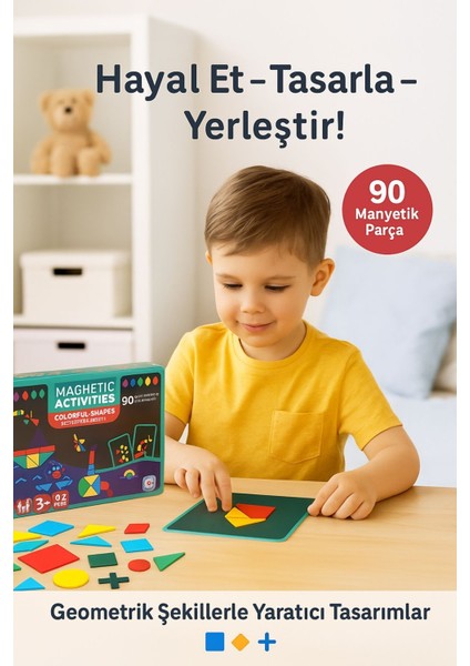 Magnetik Yapboz Dünyası – 90 Maynetik Parça + 42 Kart