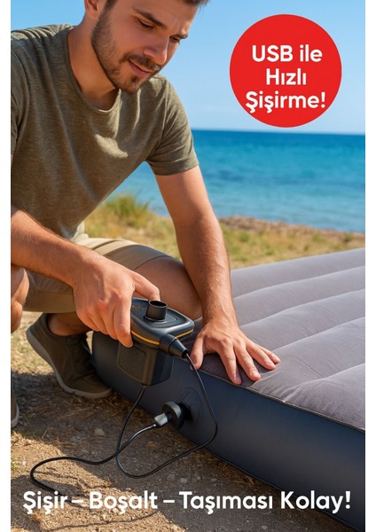 Kamp & Plaj Şişme Pompası – USB Girişli fiyatları