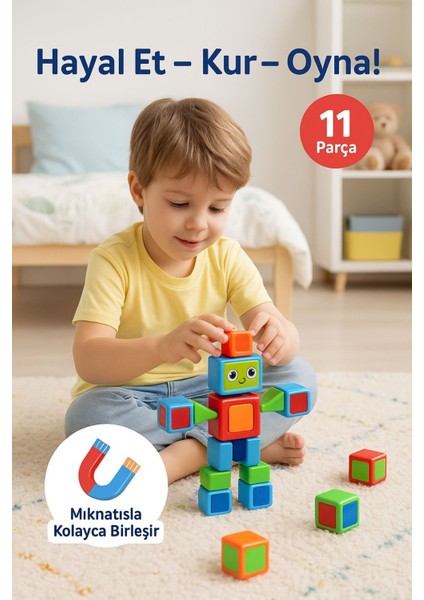 Minik Mühendis – Manyetik Robot Blokları 11 Parça