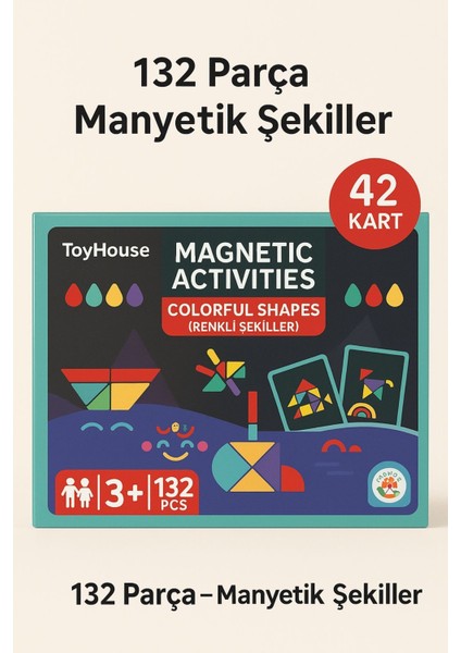 Magnetik Yapboz Dünyası – 90 Maynetik Parça + 42 Kart