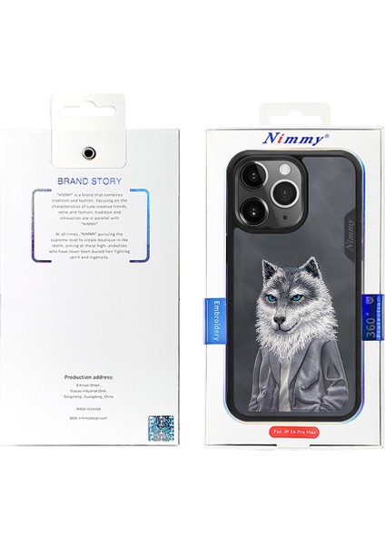 iPhone 15 Pro Max Uyumlu 3D Kıyafet Kurt Detaylı Nakış İşlemeli Kabartmalı Fashion Pet Kılıf