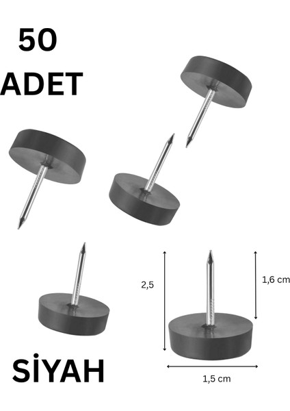 50’li Siyah Çivili Poligrit Mobilya Zemin Koruyucu – Masa, Sandalye, Sehpa ve Tv Ünitesi