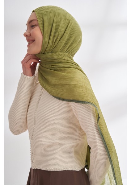 Biyeli Müslin Şal - Olive