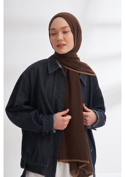 Biyeli Müslin Şal - Acı Kahve