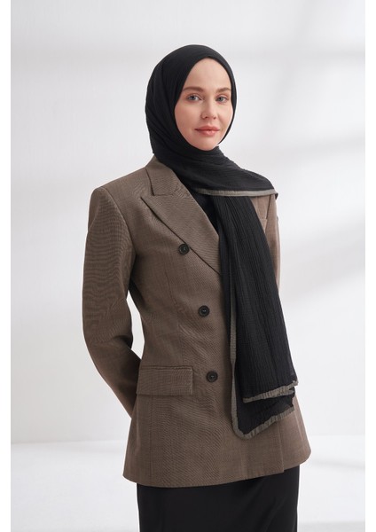 Biyeli Müslin Şal - Siyah modelleri