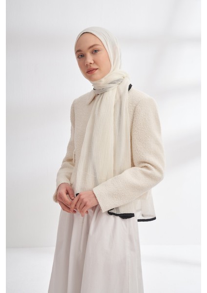 Biyeli Müslin Şal - Ekru