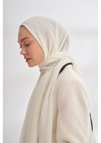 Biyeli Müslin Şal - Ekru modelleri